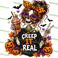 Creep It Real — Skeleton Messy Bun Halloween PNG