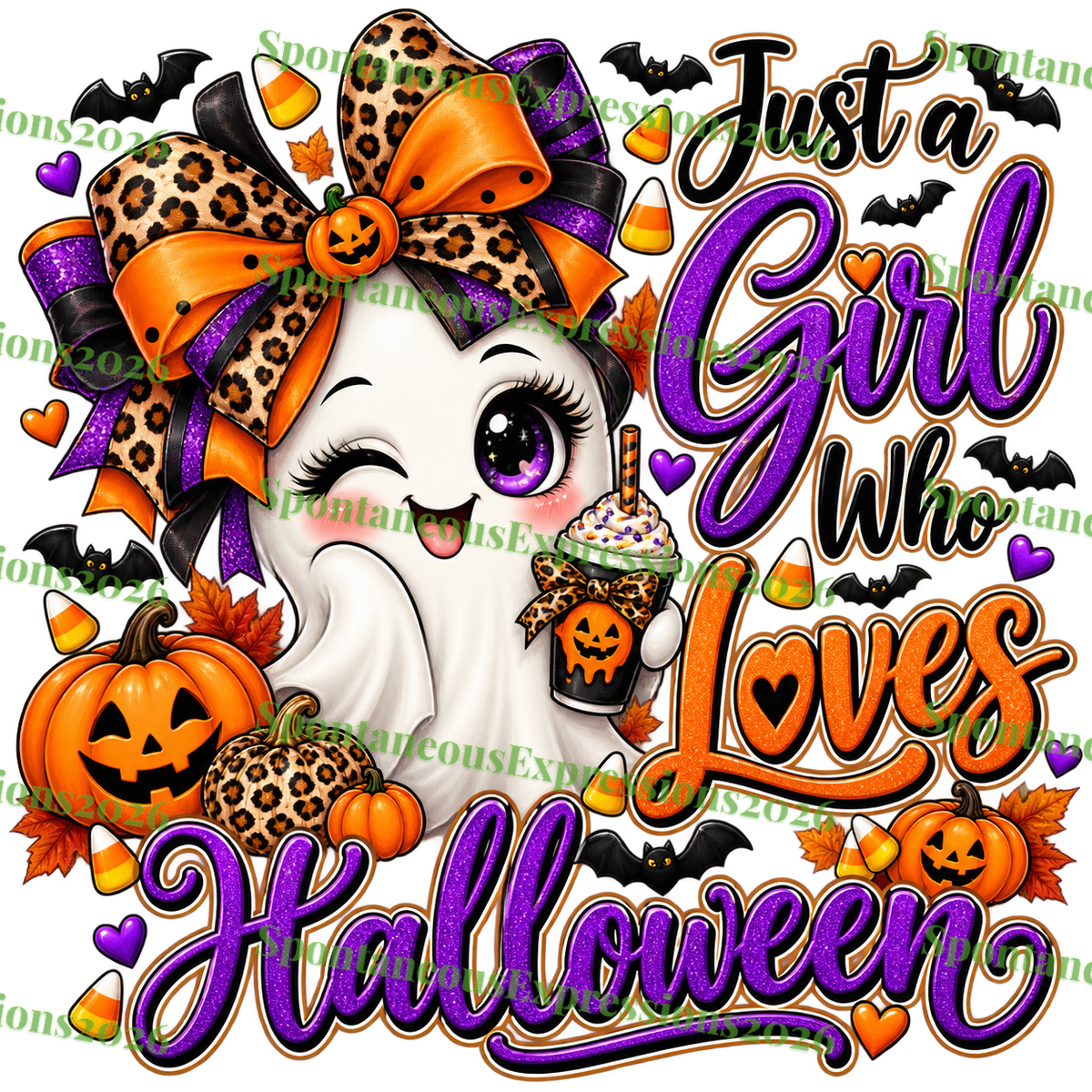 Just a Girl Who Loves Halloween — Ghost Girl PNG