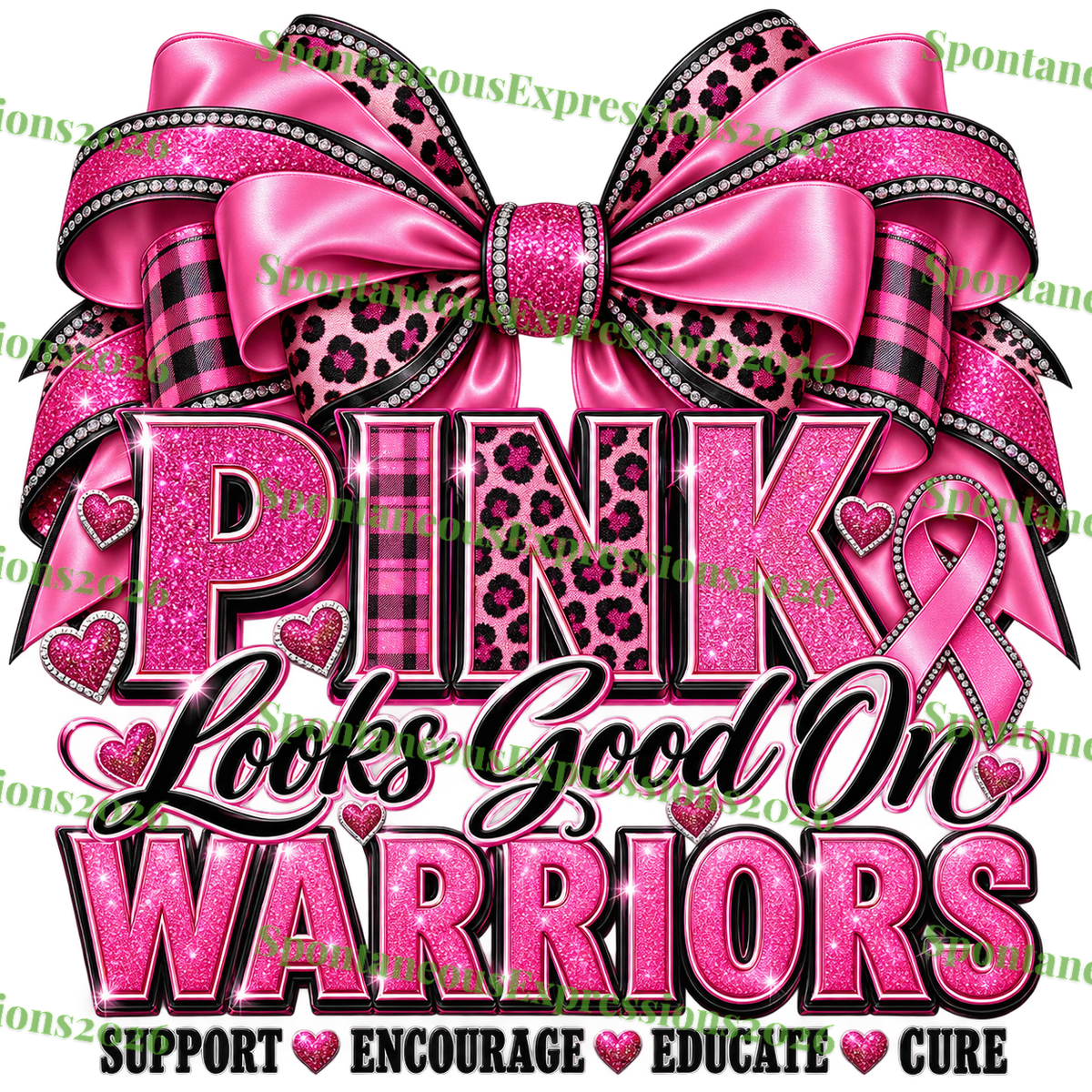 Pink Looks Good on Warriors – Breast Cancer Awareness PNG
