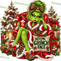 Resting Grinch Face – Glam Grinch Chair PNG