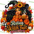 Resting Witch Face Halloween Edition PNG