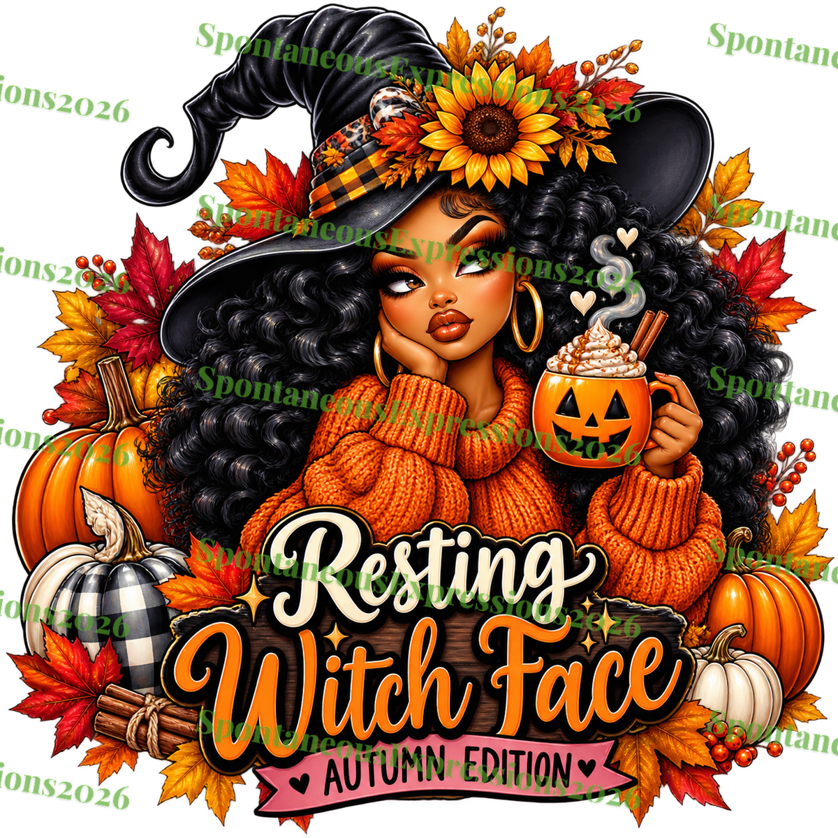 Resting Witch Face Halloween Edition PNG