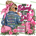 She Believed She Could So She Did – Denim Edition PNG