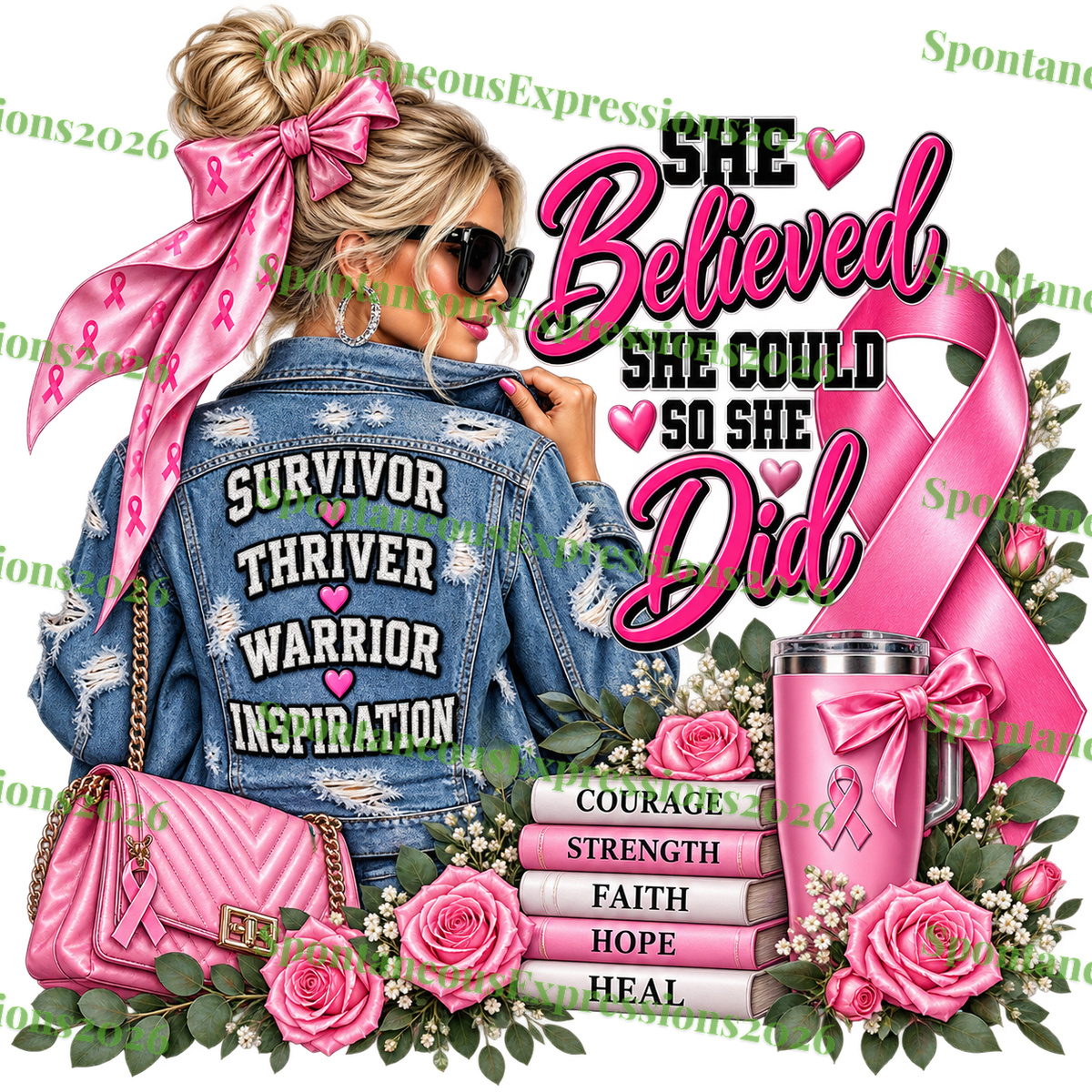 She Believed She Could So She Did – Denim Edition PNG