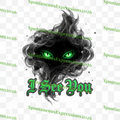 I See You – Glowing Cat Eyes Halloween PNG