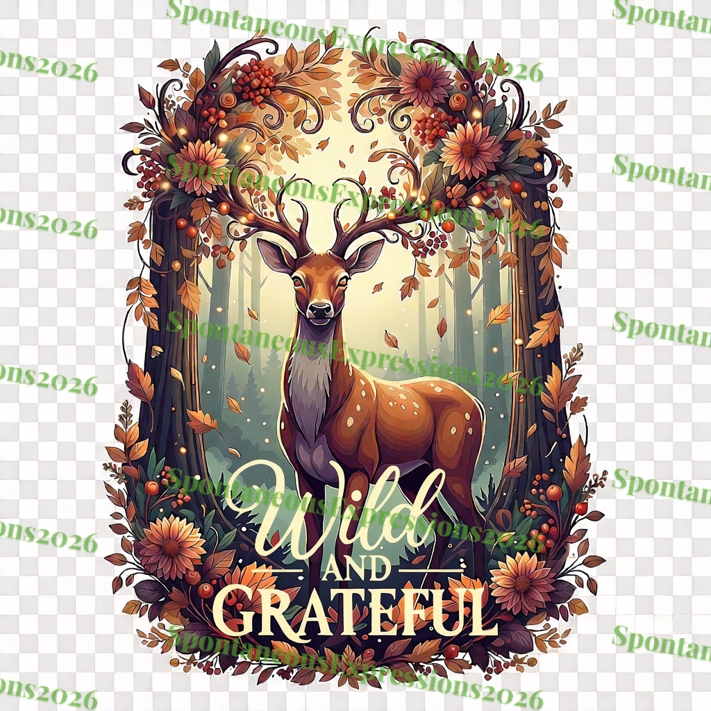 Wild and Grateful – Enchanted Forest Deer PNG